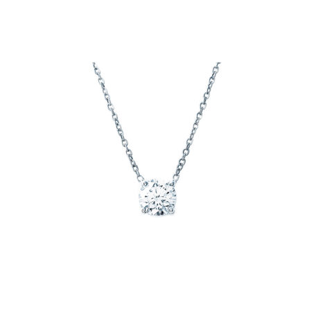 18kt white gold solitaire necklace